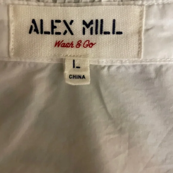 Alex Mill White Ruffle Collar Blouse Button Front Cotton Top Size L - Picture 8 of 13